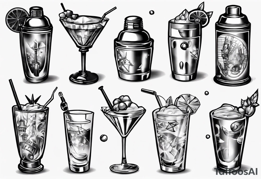 Cocktail shaker tattoo idea