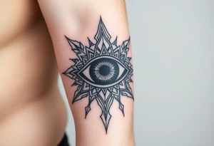 Half sleeve tattoo of the eye of providence. tattoo idea