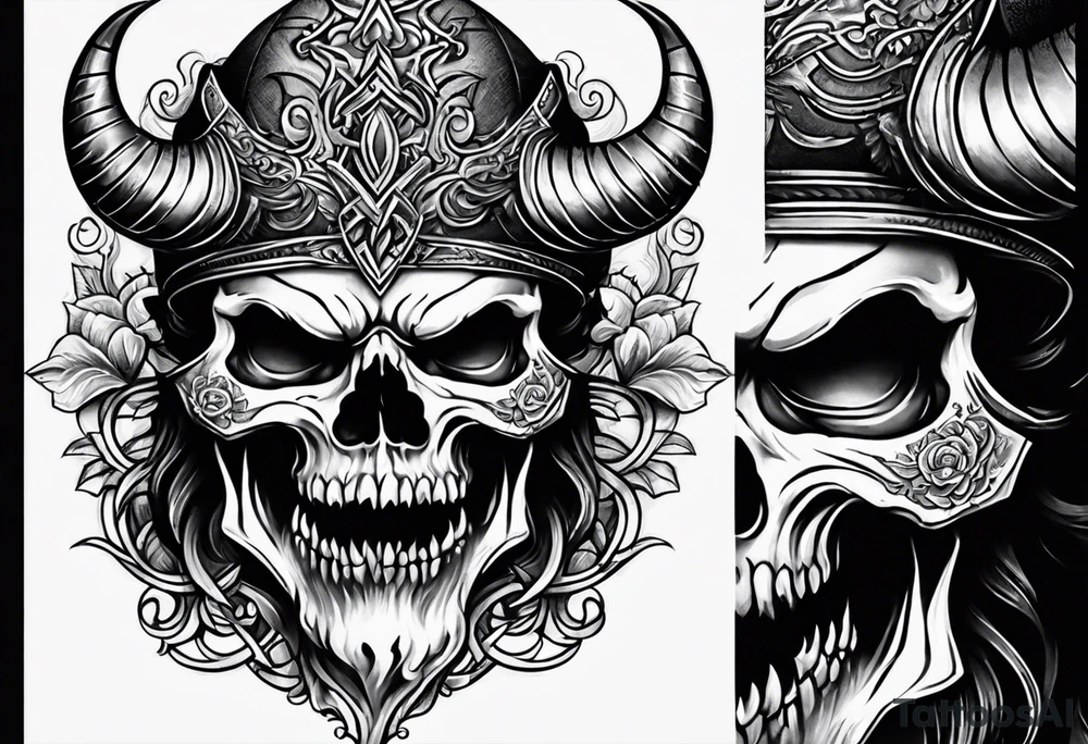 devil skull tattoo idea