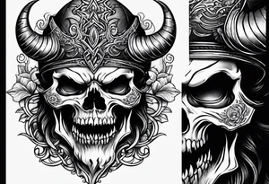 devil skull tattoo idea