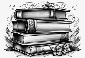 Stack of books tattoo idea