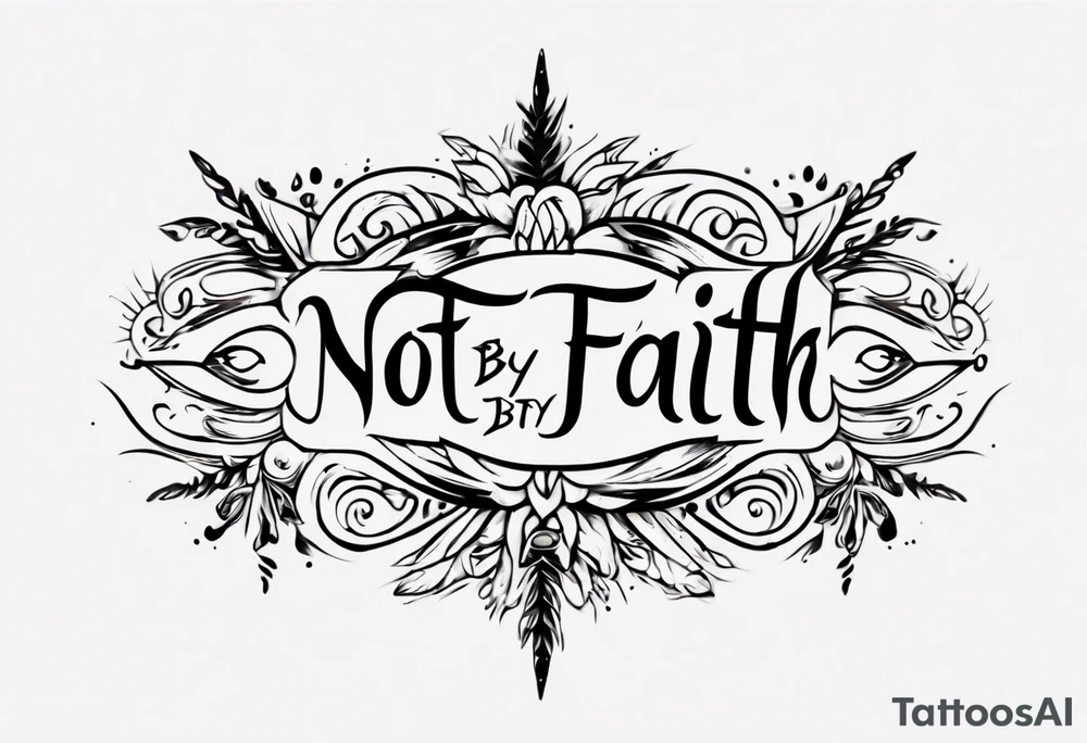 Horizontal inner bicep tattoo. “walk by faith, not by sight” tattoo idea