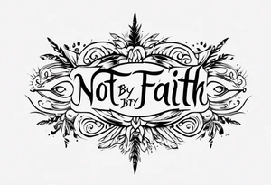 Horizontal inner bicep tattoo. “walk by faith, not by sight” tattoo idea