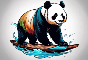 panda riding a panda tattoo idea