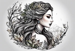 Wood nymph made or bark and branches. tattoo idea
