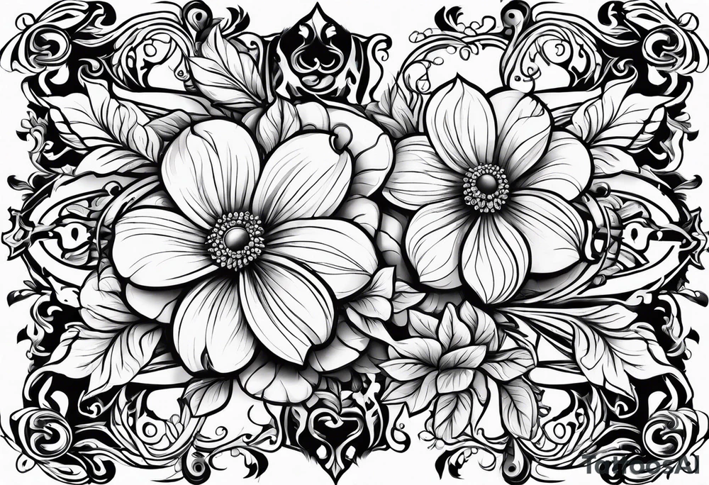 Western floral designs tattoo idea