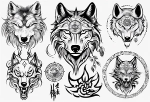 spiritual wolf tattoo idea