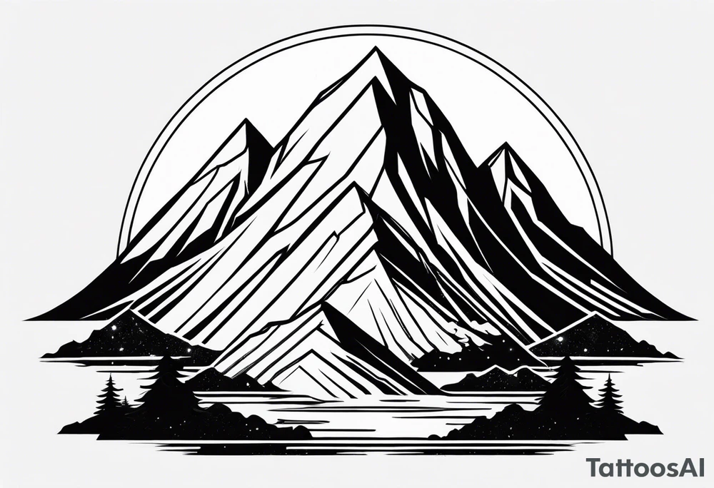 Simplified one of a single mountain tattoo idea