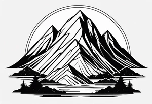 Simplified one of a single mountain tattoo idea