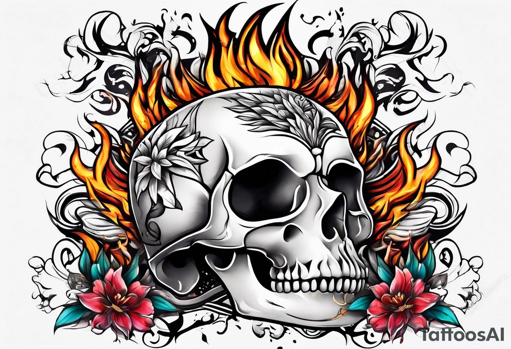 ground on fire tattoo idea