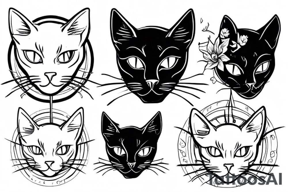 black cat tattoo idea