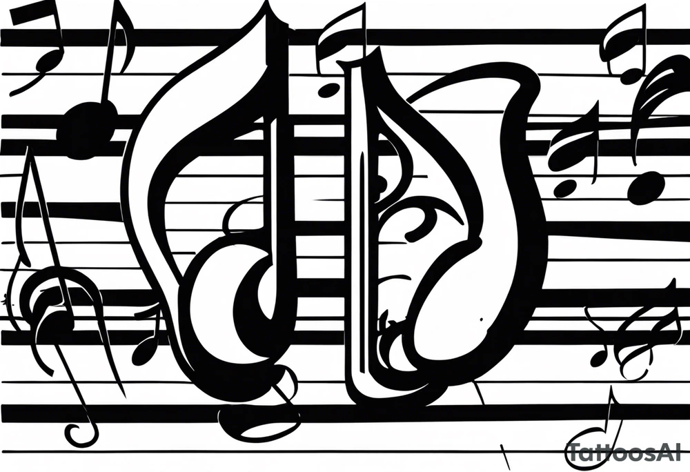 Music Notes Melody tattoo idea