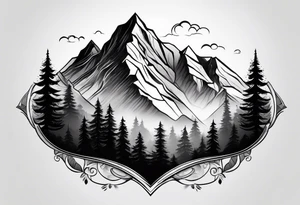 Mountain gradient black from bottom tattoo idea
