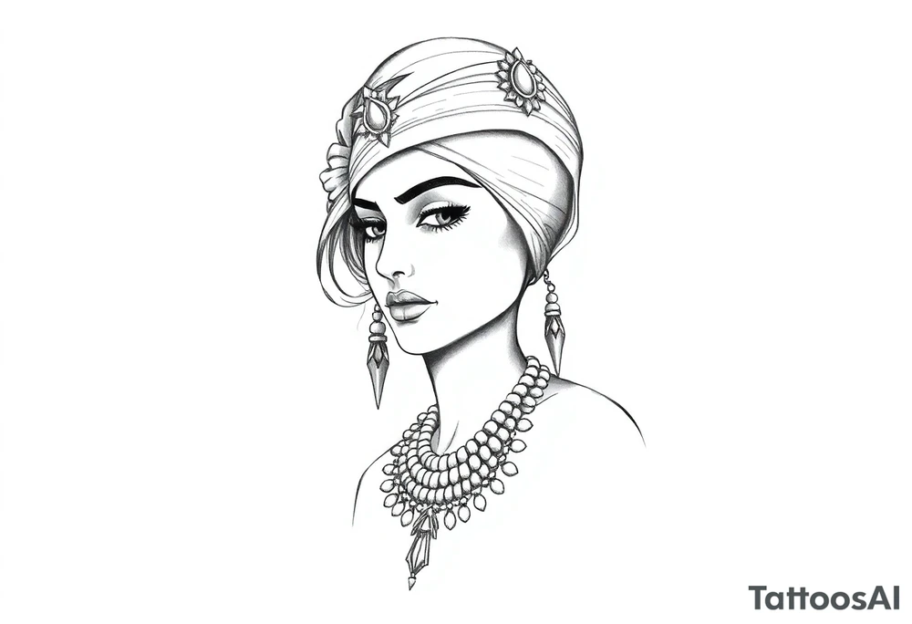 Egyptian woman tattoo idea