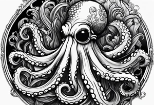 Under water octopus tattoo idea