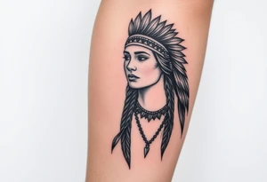 Female Native American woman tattoo idea