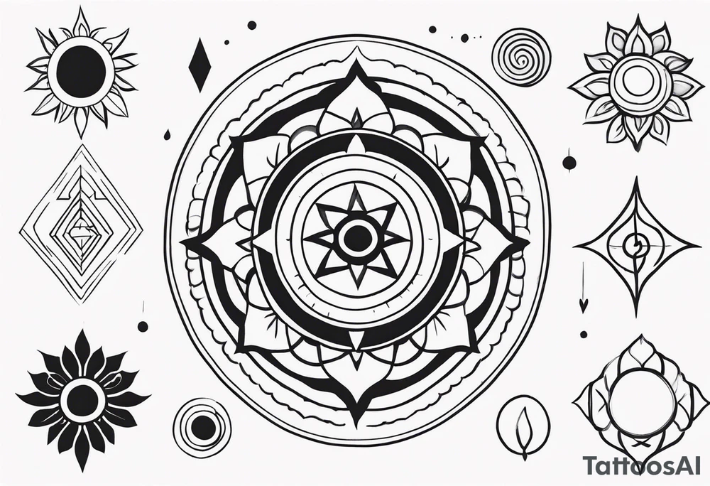 Radiant Chakra Symbols tattoo idea