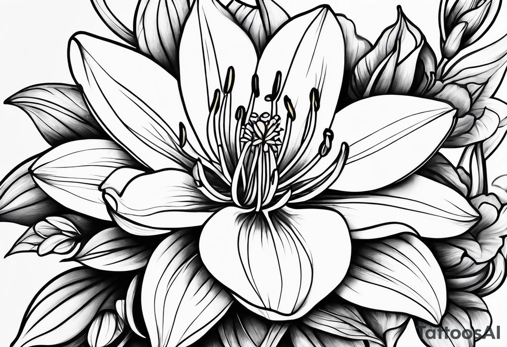 Honeysuckle flower tattoo idea