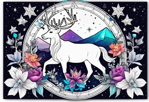 Constellation, animal snow , géométric , flower tattoo idea