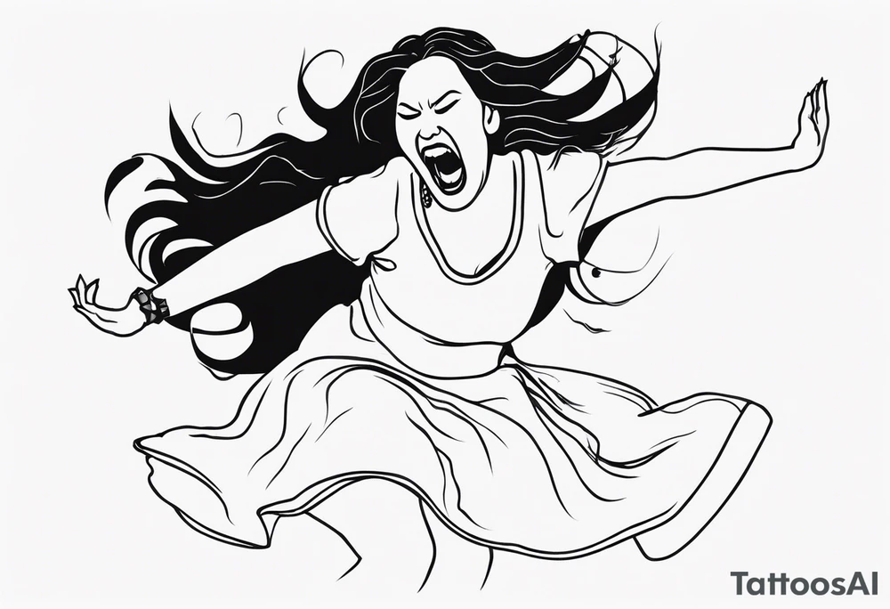 Ugly woman ugly dancing yelling "woop woop" tattoo idea