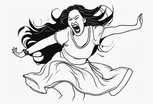 Ugly woman ugly dancing yelling "woop woop" tattoo idea