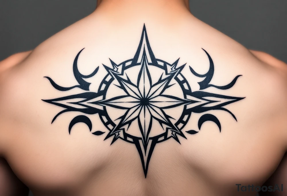 Double layered Compass rose tattoo idea