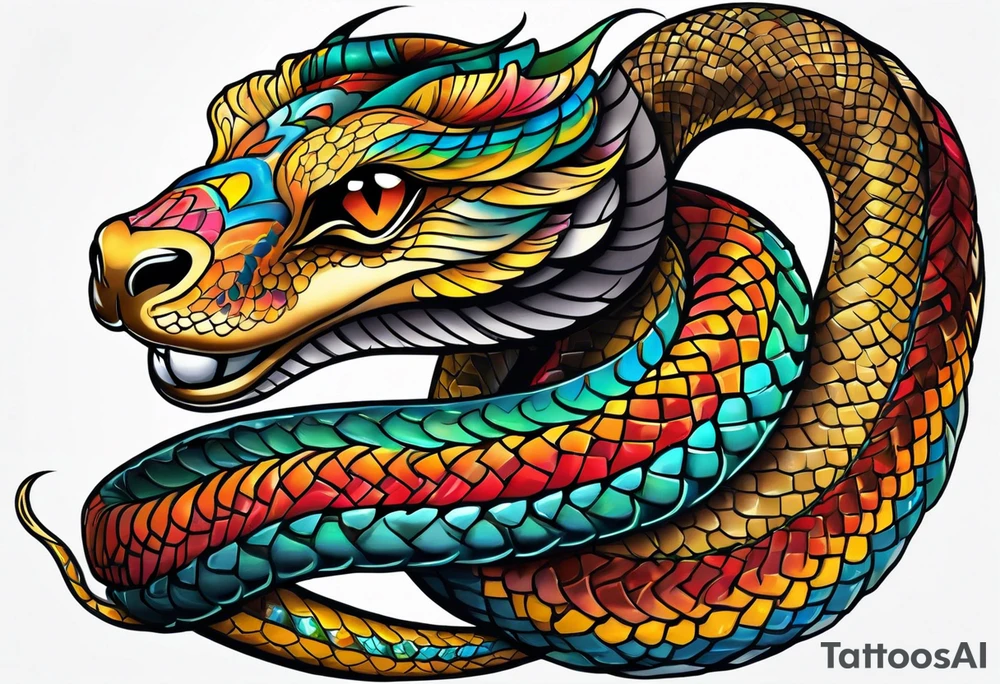 On the goat's head is a snake tattoo idea