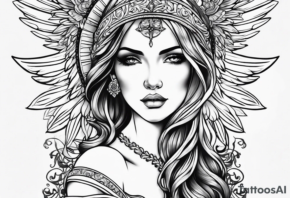 Angel named Leah tattoo idea