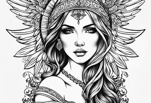Angel named Leah tattoo idea