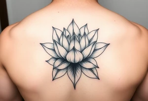 Beautiful lotus flower bomb with closed leaves tattoo idea