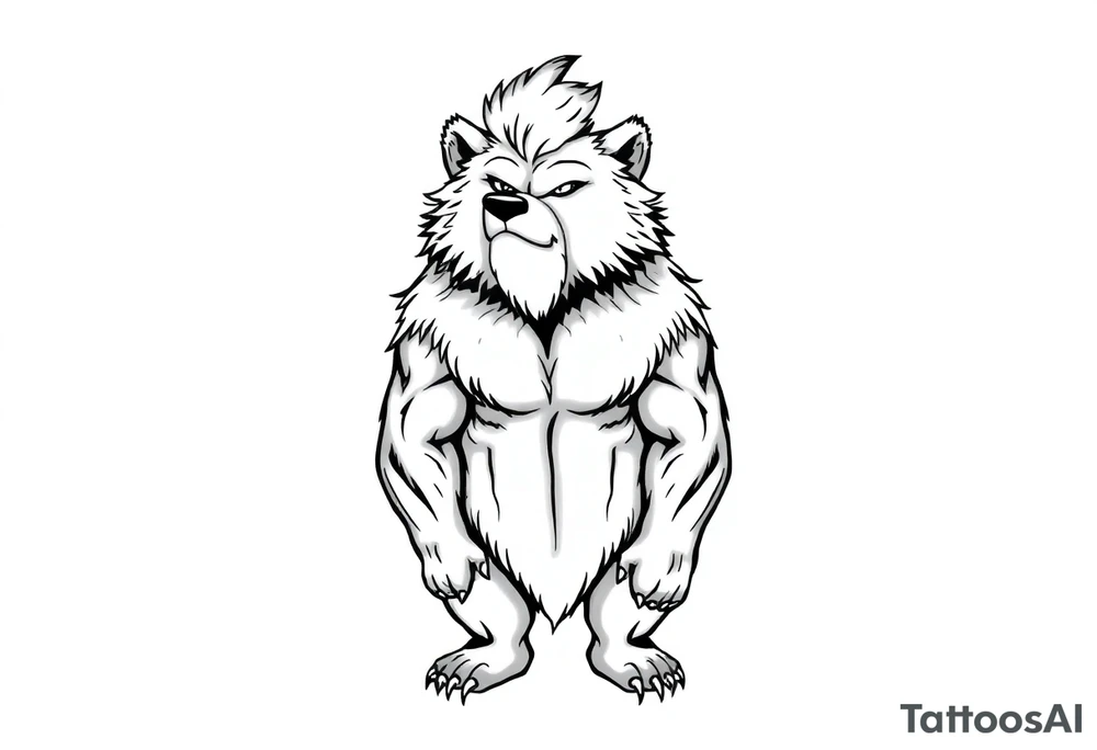 furry cartoon fursona ANTHROPOMORPHIC HUMAN masculine buff bear human tattoo idea