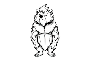 furry cartoon fursona ANTHROPOMORPHIC HUMAN masculine buff bear human tattoo idea