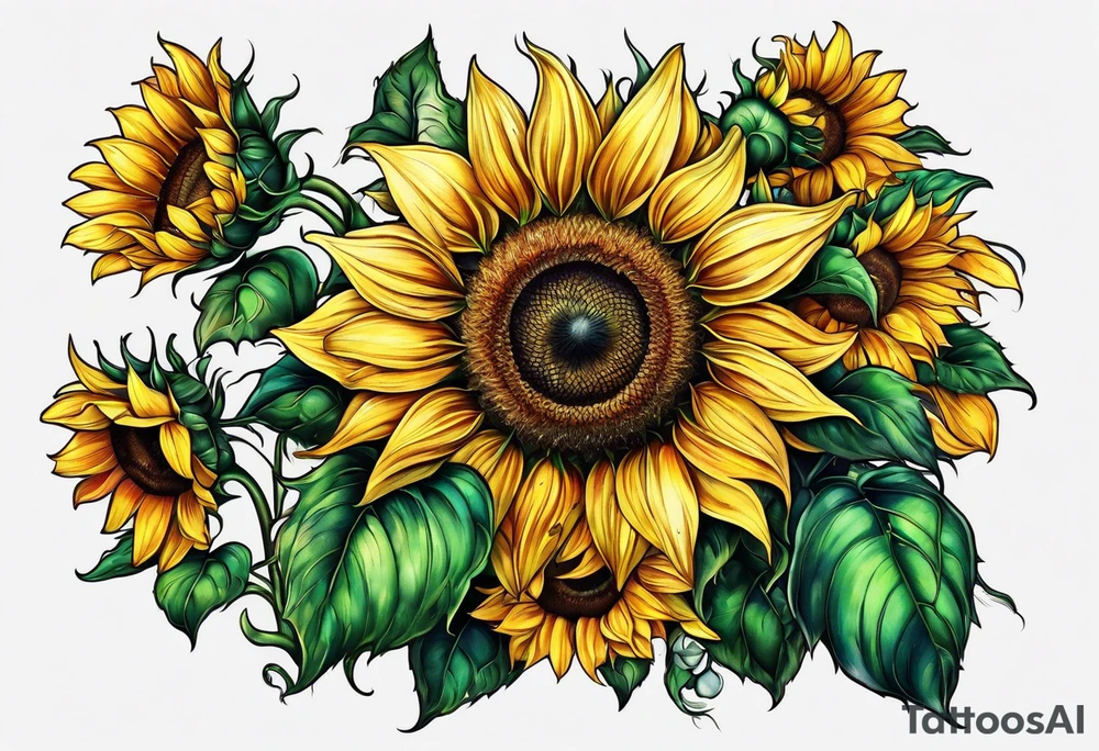 flower, sunflower, tattoo idea