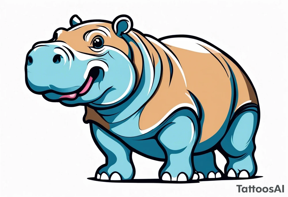 Baby hippo smiling tattoo idea