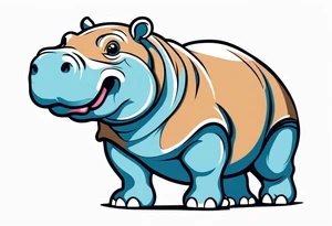 Baby hippo smiling tattoo idea