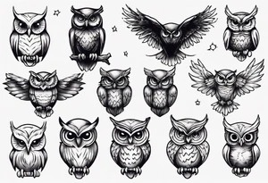 Night owl tattoo idea