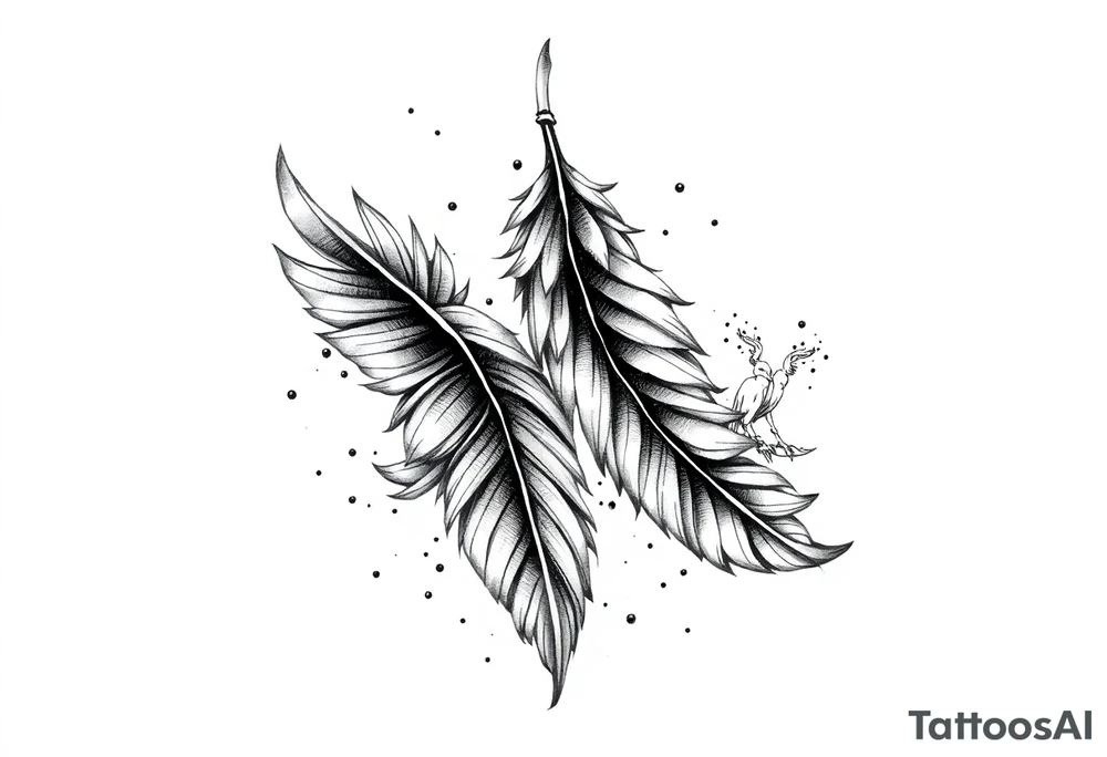 TWO FEATHERS TOGETHER tattoo idea