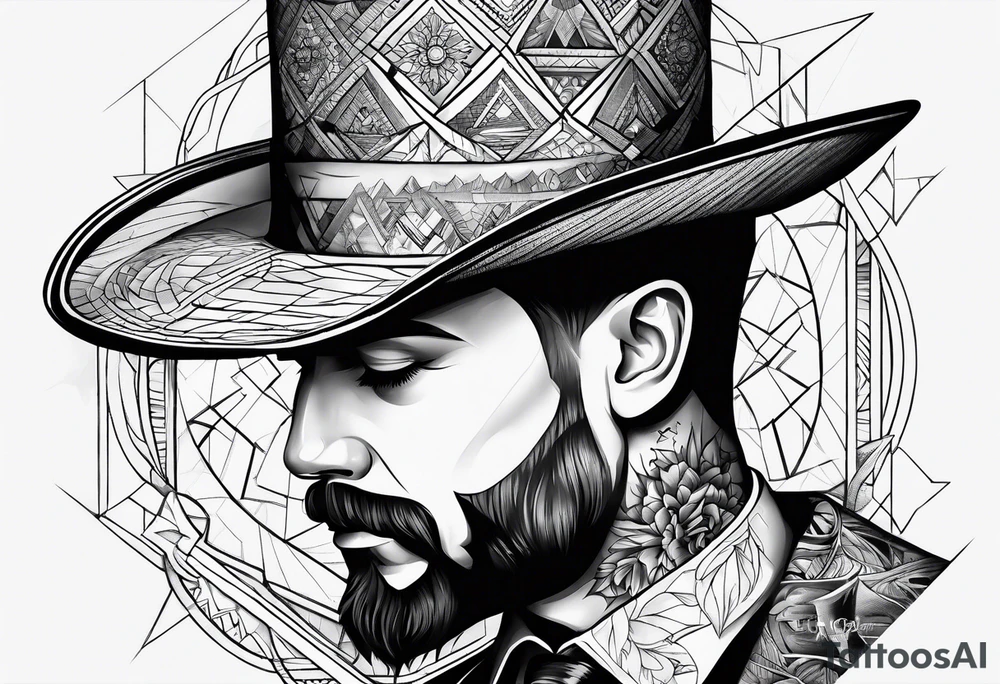 a man with a hat tattoo idea