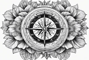 Compass , flower, sea tattoo idea