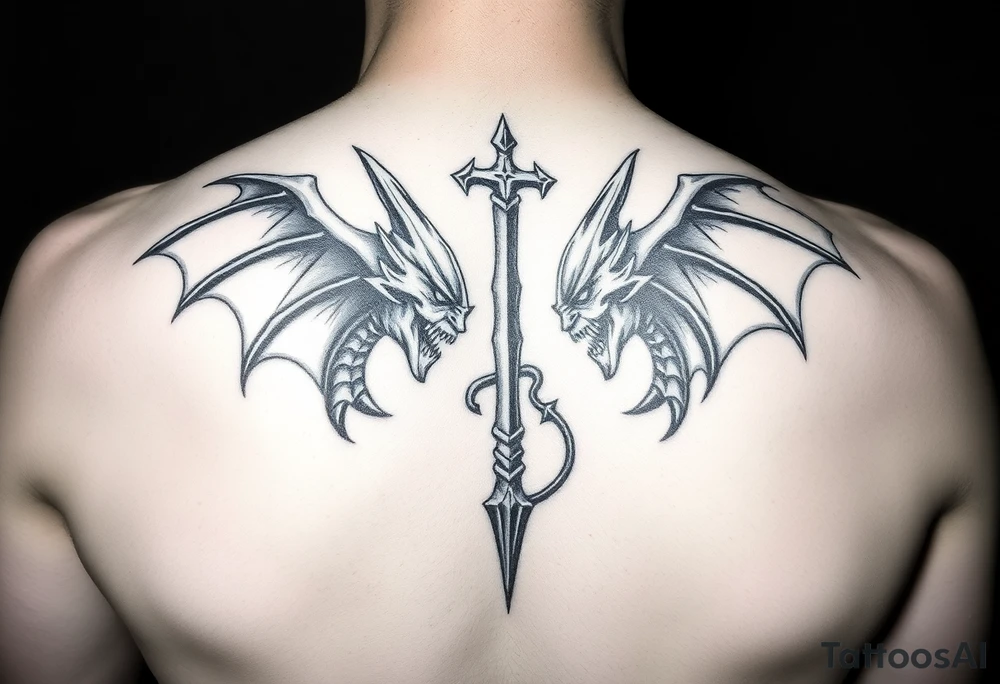 The battle between good and evil tattoo idea