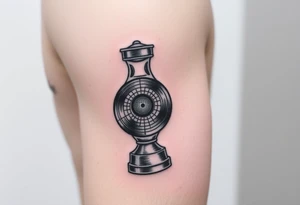 lava lamp with a disco ball and vinyl record floating inside of it tattoo idea