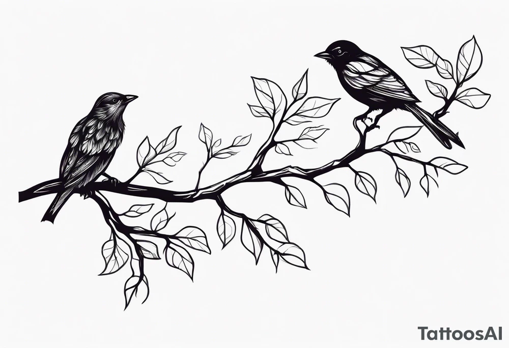 dark, dead creatures sitting on a branch of a tree tattoo idea