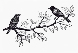 dark, dead creatures sitting on a branch of a tree tattoo idea