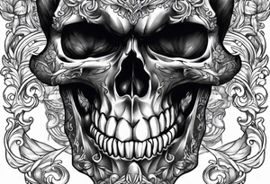 skull mouth open tattoo idea