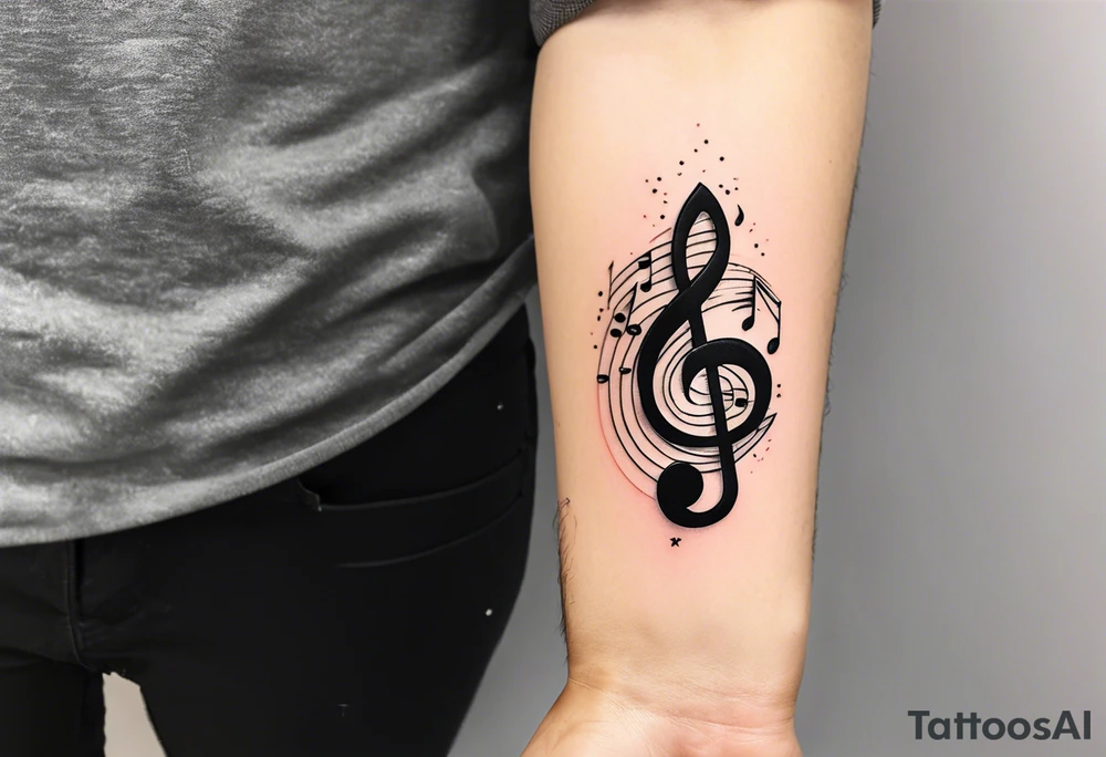 Staff music notation small tattoo on forearm tattoo idea