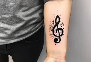 Staff music notation small tattoo on forearm tattoo idea