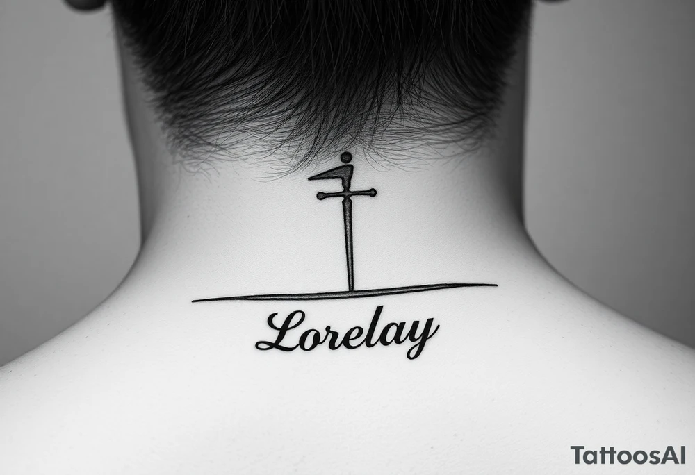 Crea un diseño significativo sobre la cultura egipcia y que tenga el nombre escrito por de bajo del diseño el nombre de mi hermana Lorelay para la parte baja del bíceps tattoo idea