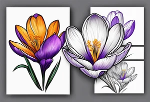 crocus flower design tattoo idea