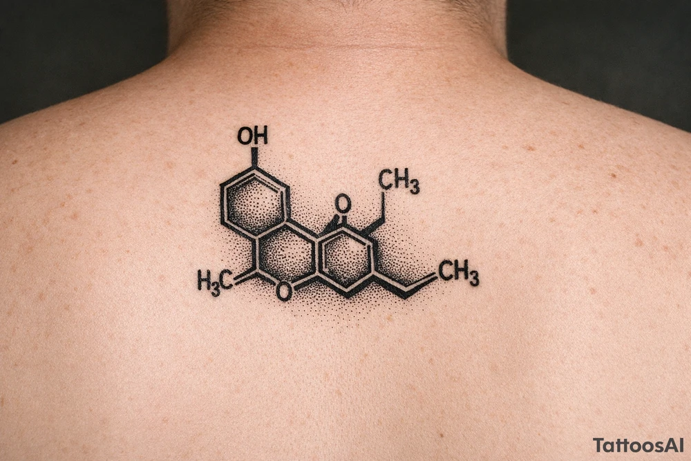 THC molecule tattoo idea