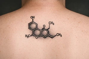 THC molecule tattoo idea